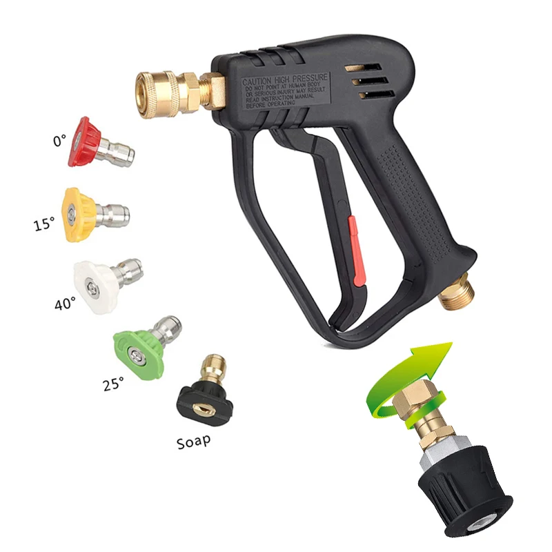 

High Pressure Cleaner Water Gun for Karcher 4000PSI with 5 Quick Connect Nozzle Kit Foam Sprayer Quick Release Car Accessories