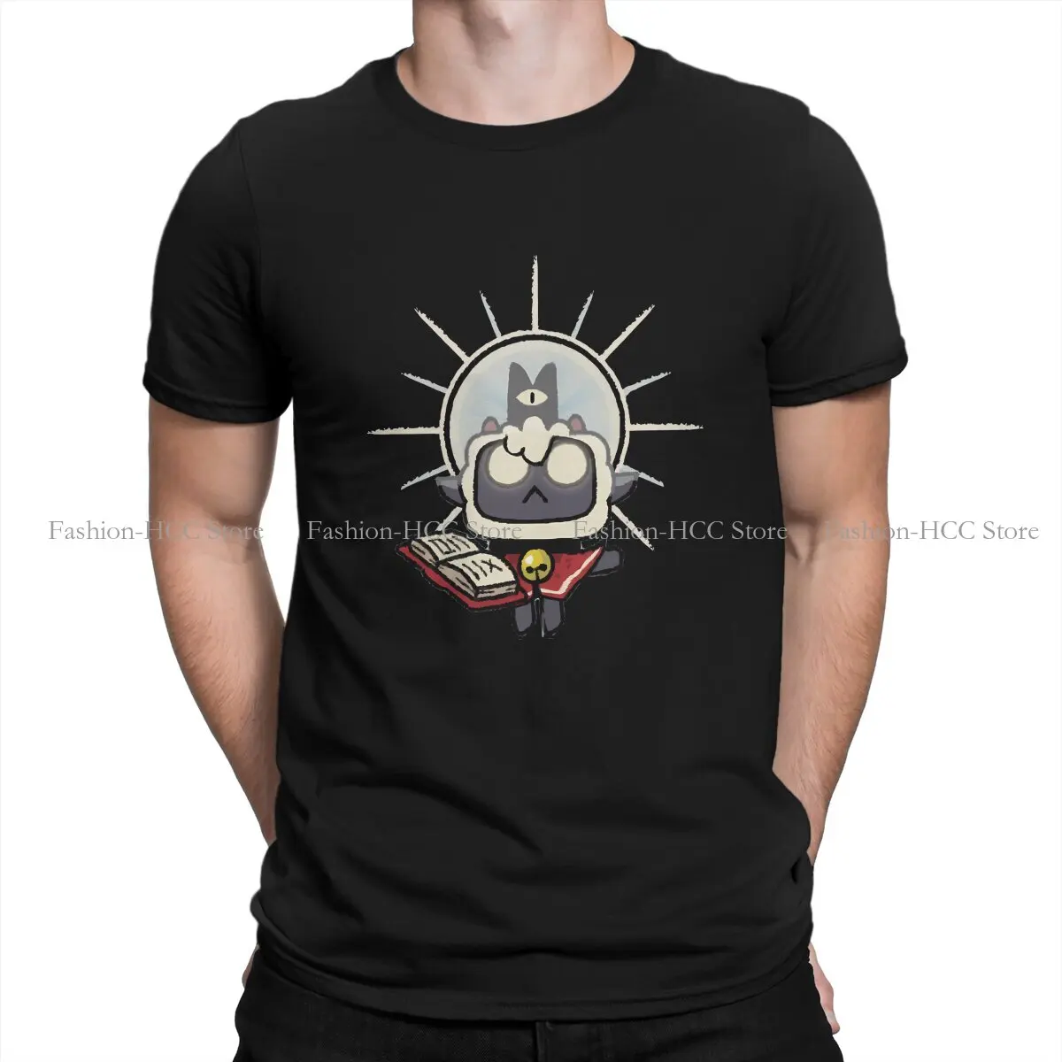 Magliette In Poliestere Moda Leggera Cult Of The Lamb Goat Game Men Harajuku Top T Shirt Girocollo
