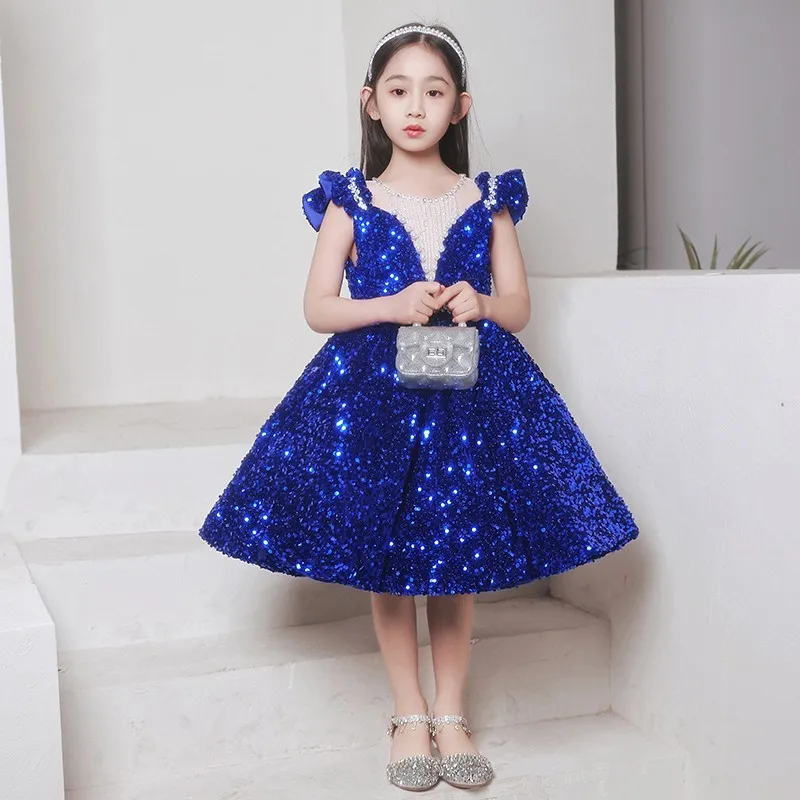 open lace back dress Kids Little Flower Girls' Princess Cute Dresses Children's Occasion Wear Party  Dresses Birthday Dress Kids Little Girls' Dress Birthday dress Princess  Cute Dresses Party Dresses – dressblee main image 0