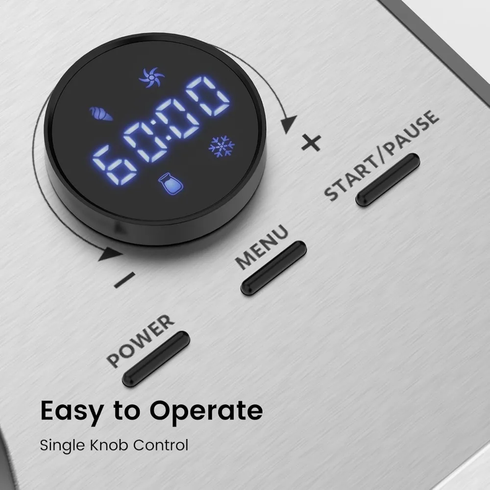1.6 Quart Ice Cream Maker Machine with Built-in Compressor, Fully Automatic and No Pre-freezing, Frozen Yogurt, Keep-cooling 6