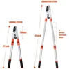Extendable Anvil Loppers Tree Trimmer With Compound Action,Chops Thick Branches Ease,28-40'' Telescopic Heavy Duty Branch Cutter 2