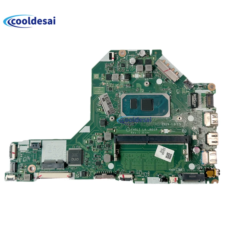 

FH5LI LA-J801P Mainboard for Acer Aspire A315-56 Laptop Motherboard NBHS511002 with I3 I5 I7-10th Gen CPU 4GB RAM DDR4 100% Work