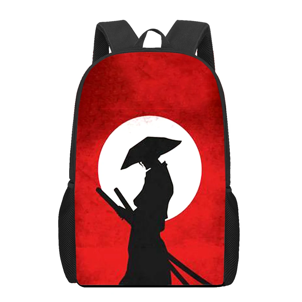 Japan Samurai Art 3D Print School Bag Set for Teenager Girls Primary Kids Backpack Book Bags Children Large Capacity Cackpack
