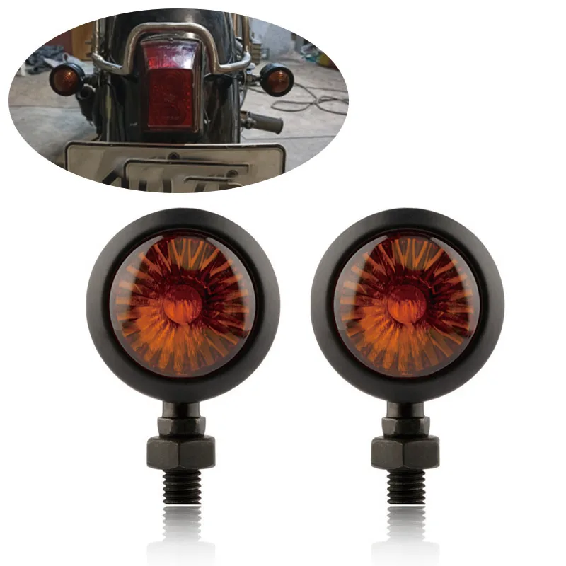 

Universal Motorcycle Turn Signals Bullet Blinker Indicator Lights Amber Lamp For Sportster Cruiser Bobber Chopper Harley Honda