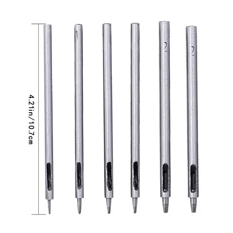 

MIUSIE 1Pcs Belt Punching Leather Hole Punch Hollow Drilling Tools Carbon Steel Leather Punching Tool 0.5mm -4mm