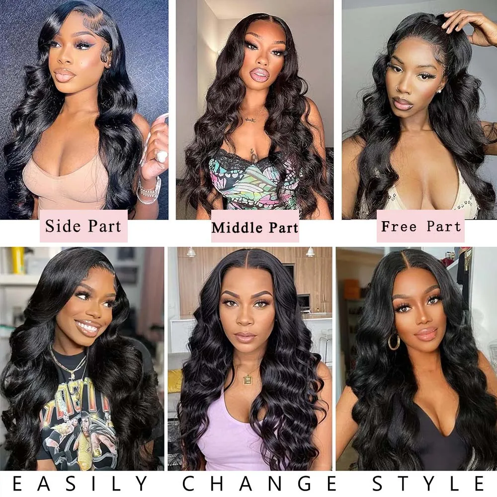 250% Density Body Wave Lace Front Wigs Human Hair 13X4 13X6 Transparent Lace Front Wigs Human Hair Pre Plucked Human Hair Wigs 6