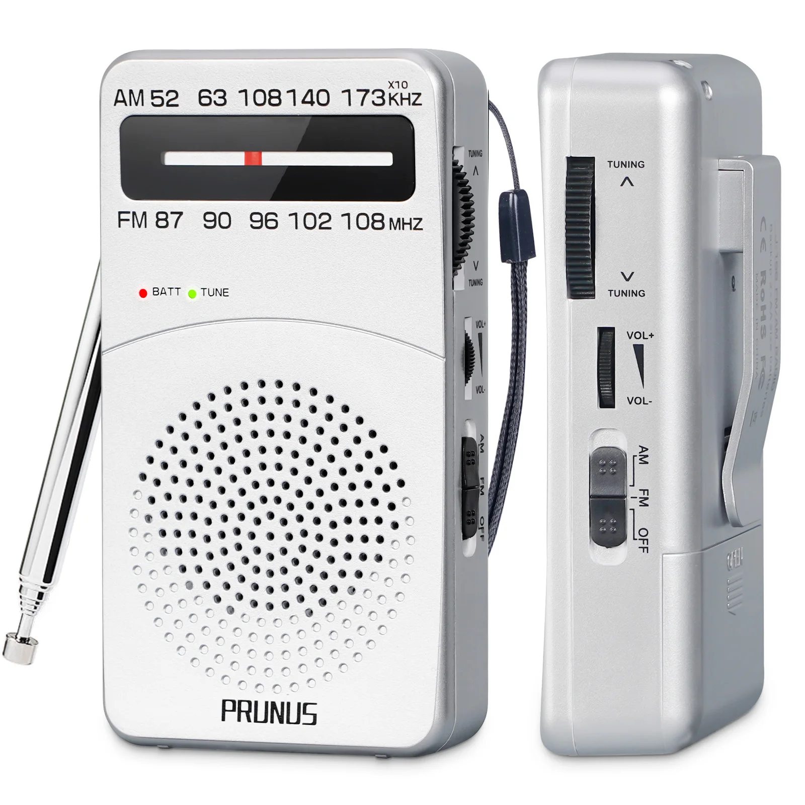 PRUNUS J-777 Radios de bolsillo portátil AM FM pequeño Walkman Radio con la  mejor recepción, PRUNUS DE333 Radio portátil Mini AM FM Radio transistor
