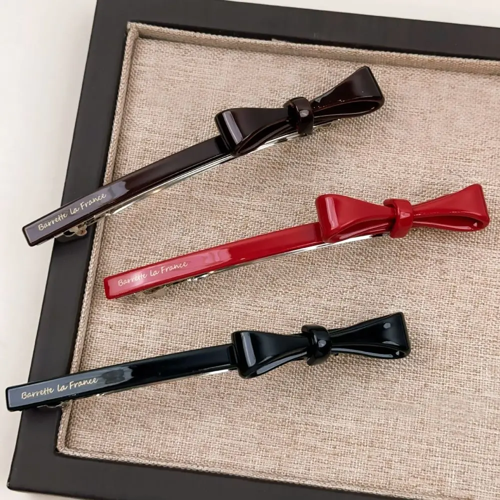 High Quality Retro Bow Hair Clip Korean Style Slender Spring Clip Bangs Clip for Women