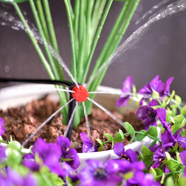 20/50 PCS Garden Micro Watering Sprinklers 360 Degrees Rotating Nozzle Mini Spraying 4/7mm Hose for Flower Garden Greenhouse 4