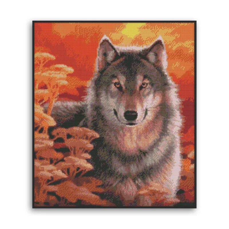 

Diy pearl embroidery full beadworks bead embroidery kits wolf animals beadwork circuits craft beads printed cotton canvas Stitch