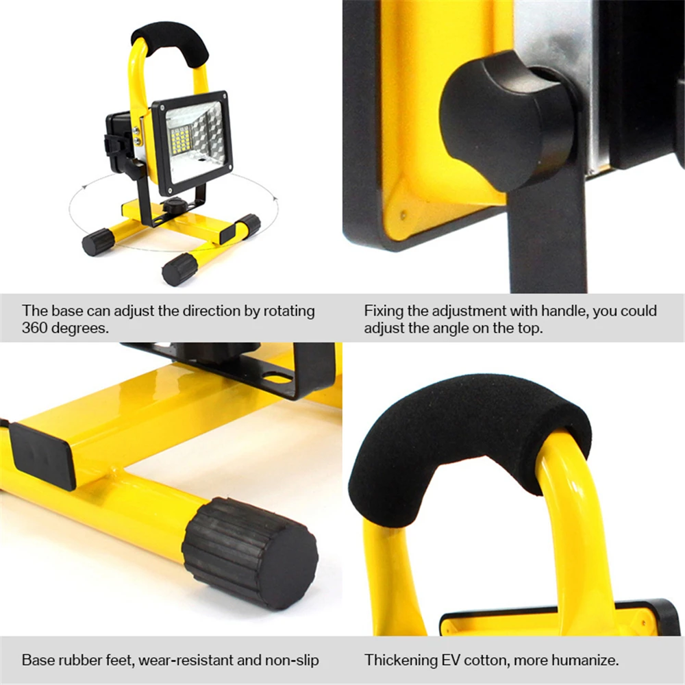 30W LED Portable Rechargeable Floodlight Waterproof Spotlight Battery Powered Searchlight Outdoor Work Lamp Camping Lantern camping lights camping lamp led work light work light
