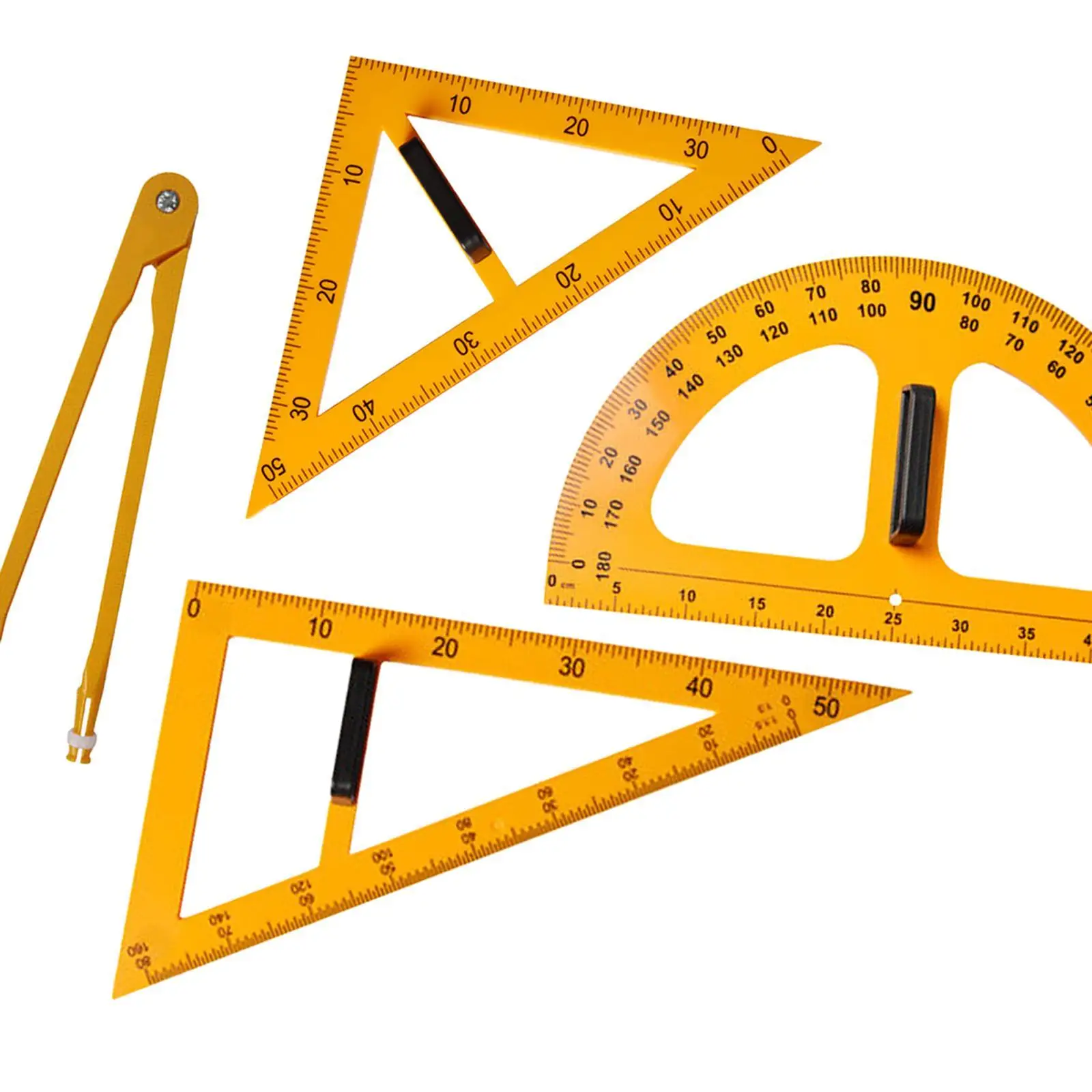 4Pcs Large Math Geometry Ruler Math Geometry Tool for Engineering Drawings