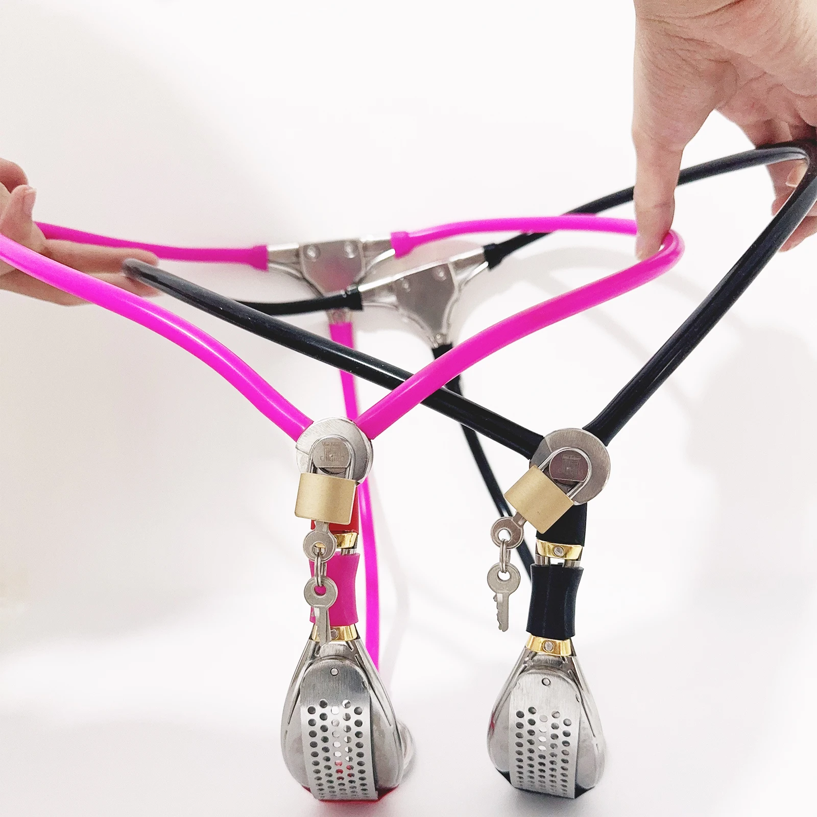 LILUPLAY Invisible Female Stainless Steel Chastity Belt with Hole Plug BDSM Strapon Belt Lockable Underwear Sex chastity lock sex toy