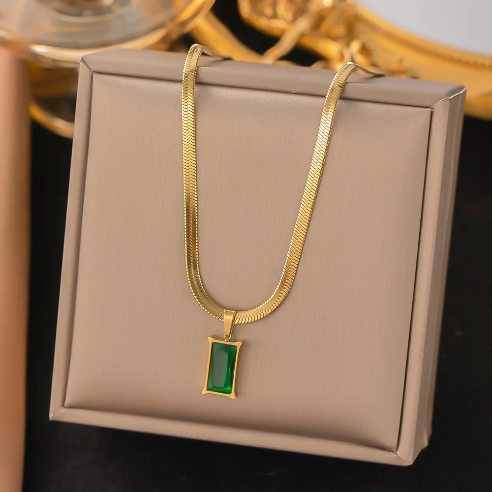 Pendentif Ancien à Strass Vert - Style 19ème Siècle - Occasion (usure Du Temps Visible)