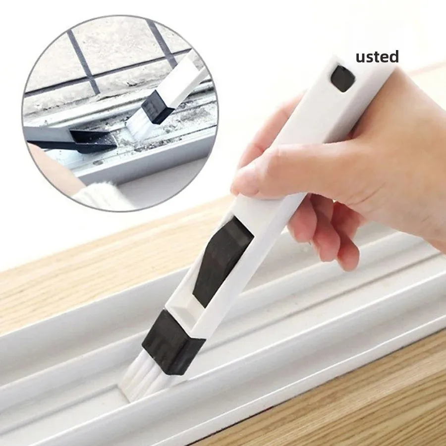 Cepillo de limpieza portátil dos en uno, limpiador multifuncional de ranuras para teclado de puertas y ventanas, pala para polvo, herramienta de limpieza de rieles de ventana