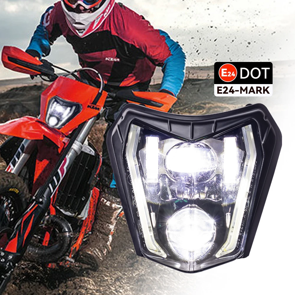 Per Ktm Exc Piastra Faro Moto Led Fari Supermoto Enduro Universale 125 250 Xc Sx Mx Dirt Bike Motocross Faro