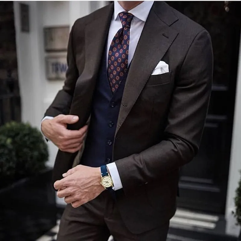 

Fashion Mens Suits With Pants Mens Blazer Slim Fit Wedding Male Groom Tuxedos Suit Prom (Jacket+Pants+Vest) Costume Homme
