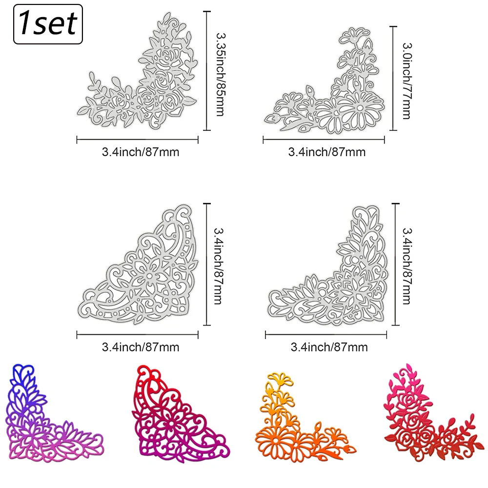 Matrice De Découpe Globleland Pour Scrapbooking - 17 Motifs Dentelle/angles/fleurs - En Acier Carbone Pour Machines De Découpe