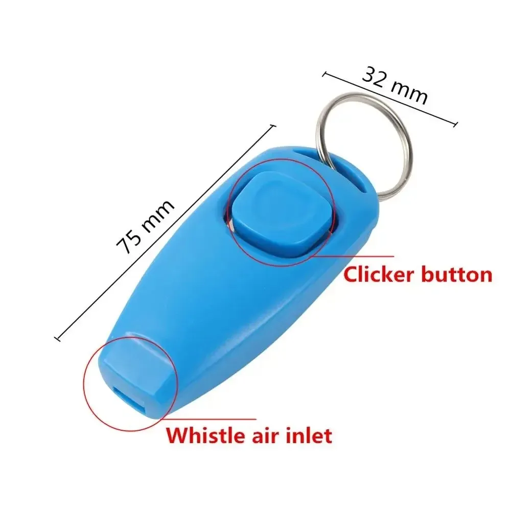 Dog Training Clicker and Whistle 2in1 Combo, Multi Color Portable Training Tool, Easy Use Clicker Whistle for Obedience Commands