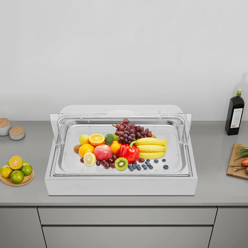 Stainless Steel Buffet Food Display Tray with Ice Pan