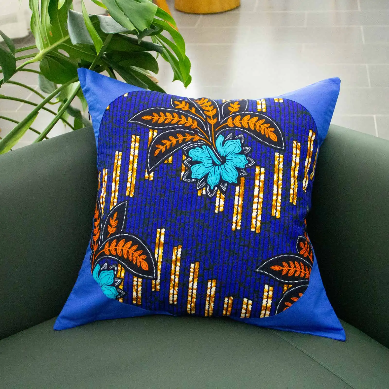 African Wax Fabric Sofa Decorative Cushion Cover Pillow Pillowcase Pure Cotton Ankara 45*45 Throw Pillow Home Decor Pillowcover