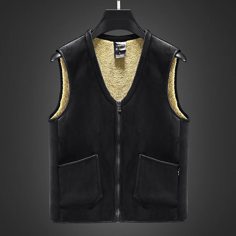 2023 New Winter Wear Men's Wool Warm Sleeveless Vest Casual Men's Tight Tank Top Thick Fashion Station Neck Zipper Handsome Coat men sweater vest knitted tank top v neck sleeveless pullover casual solid top wool blend fabric gray red camel navy blue