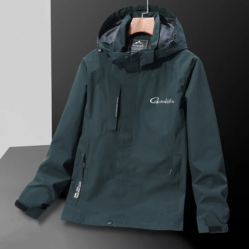 Gamakatsu Windproof Fishing Clothes for Men, Outdoor Sports, Mountaineering Couple Coat, Waterproof, Large Size, L-7XL