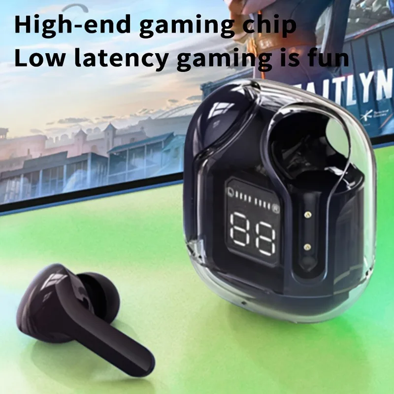 Original Wireless Bluetooth Earphone Transparent HIFI Headphones LED Power Digital Display Stereo Sound Earphones for Xiaomi 5