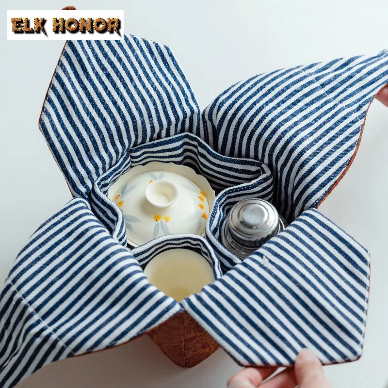Entangled Lotus Weaving Brocade Tea Storage Bag Portable Travel Hoppocket Tea Protection Cozy For Teapot Hand Bag Teaware Gifts