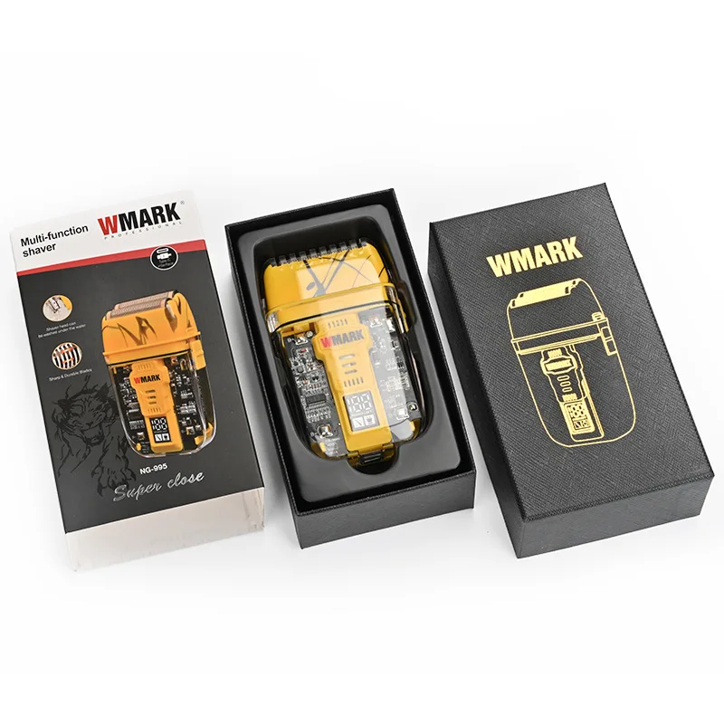 WMARK's new NG-995 transparent body titanium plated blade head reciprocating USB razor Electric men's razor 3