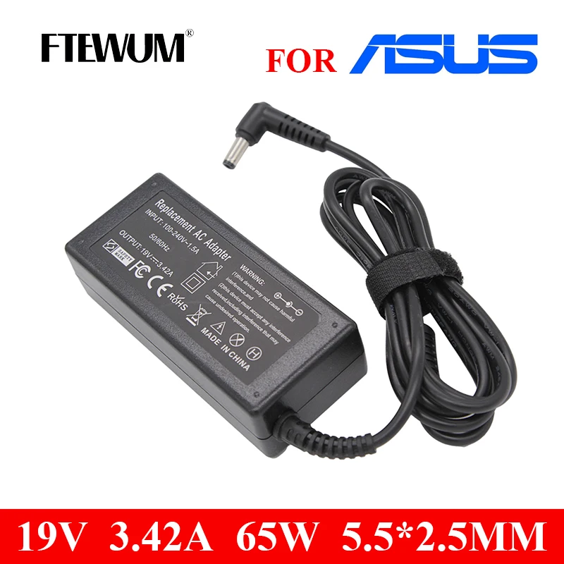 Laptop Charger Power Adapter 19V 3.42A 65W 5.5*2.5mm For Lenovo For ASUS Toshiba X401A X550C A450C Y481 X501LA X551C V85