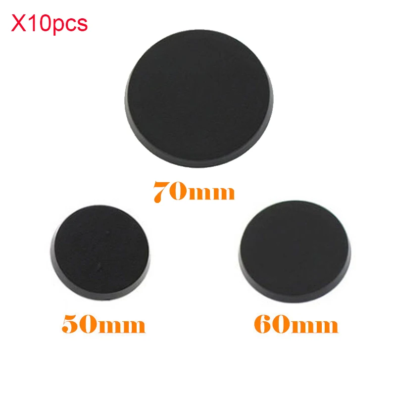 Diameter 50MM 60MM 70MM Round Bases For Gaming Miniatures Model Display Bases 10Pcs/Lot
