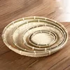 Natural Handmade Weaving  Bamboo Sieve Bamboo Raft Round Dustpan DIY Decorative Fruit Bread Basket Kitchen Storage 2