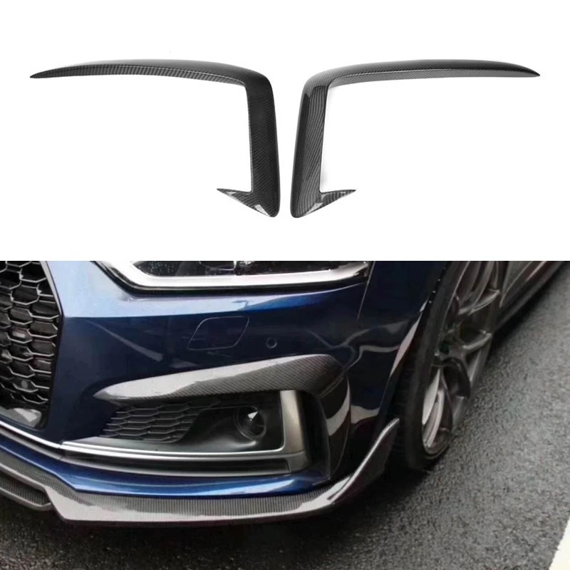 

2pcs Car Front Bumper Lower Fog Light Lamp Upper Splitter For Audi A5 Sline B9 S5 2017 2018 2019 Decoration Accessories
