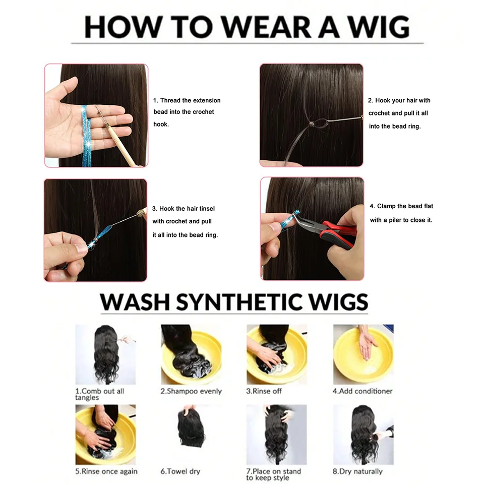 48 Inch Synthetic Hair Tinsel Kit With Tool 1200 strands Tinsel Hair Extensions 12 Colors Fairy Sparkling Shiny hair extensions