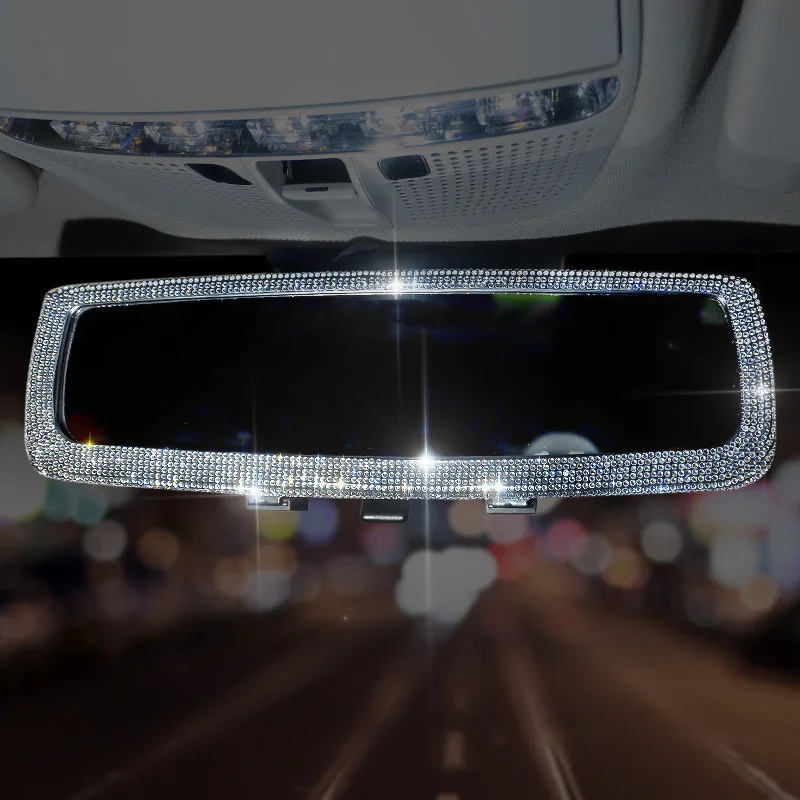 Car Interior Rearview Mirror Decor Ornament Rear View Mirror Cover Auto Accessories for Women rearview mirror cover carbon fiber mirror cover