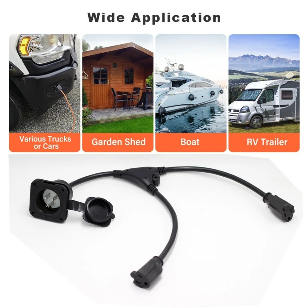 NEMA 5 15P용 미국 표준 방수 연장 코드 방진 소켓 15A 125V 전원 연장 케이블