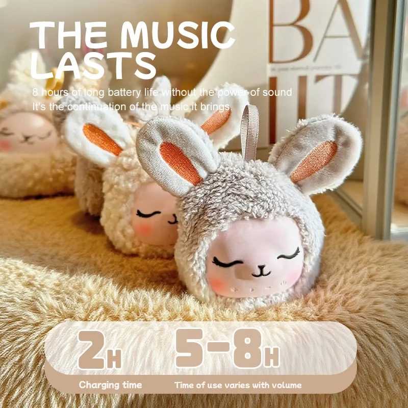 Mini Cute Animal Bluetooth Speaker Plush Rabbit Hifi Sound Loudspeaker Soundbar Wireless MP3 Music Player Support TWS TF Card