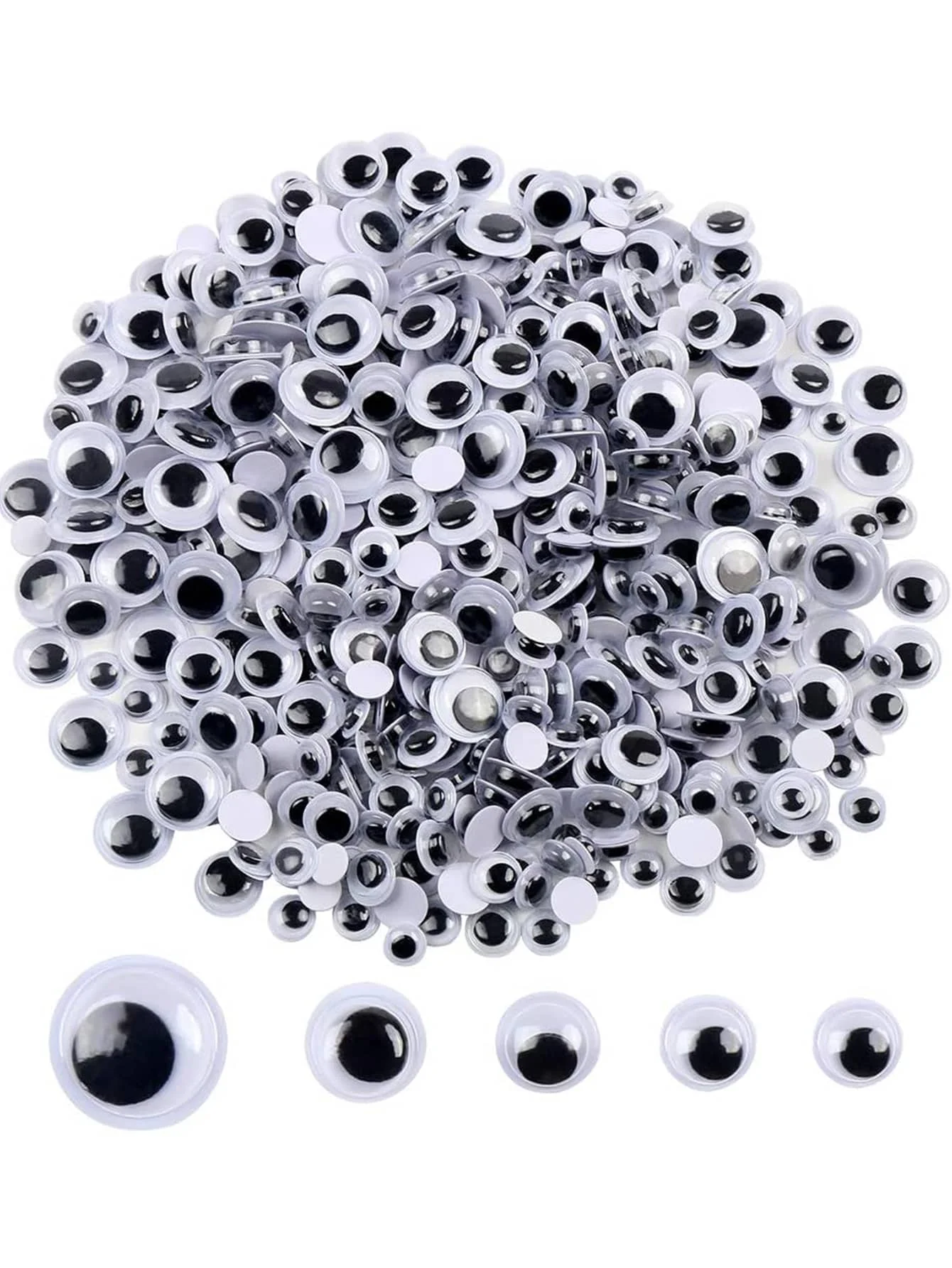 500pcs Swing Eyes Self-adhesive Black White Goose Eyes for DIY Crafts Decoration swing eyes