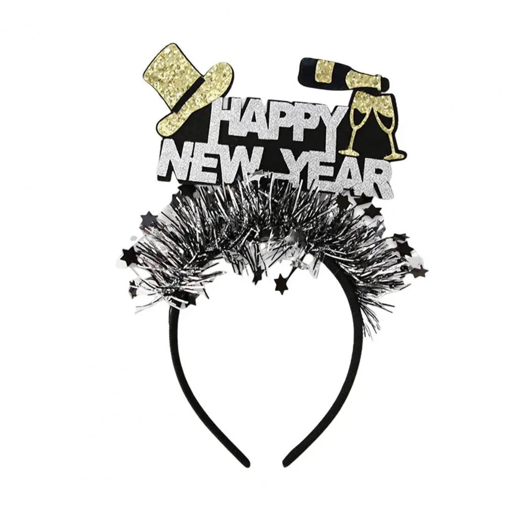 Elastic Hair Hoop Men Women New Year Theme Headband HAPPY NEW YEAR Decoration Versatile Hair Accessory