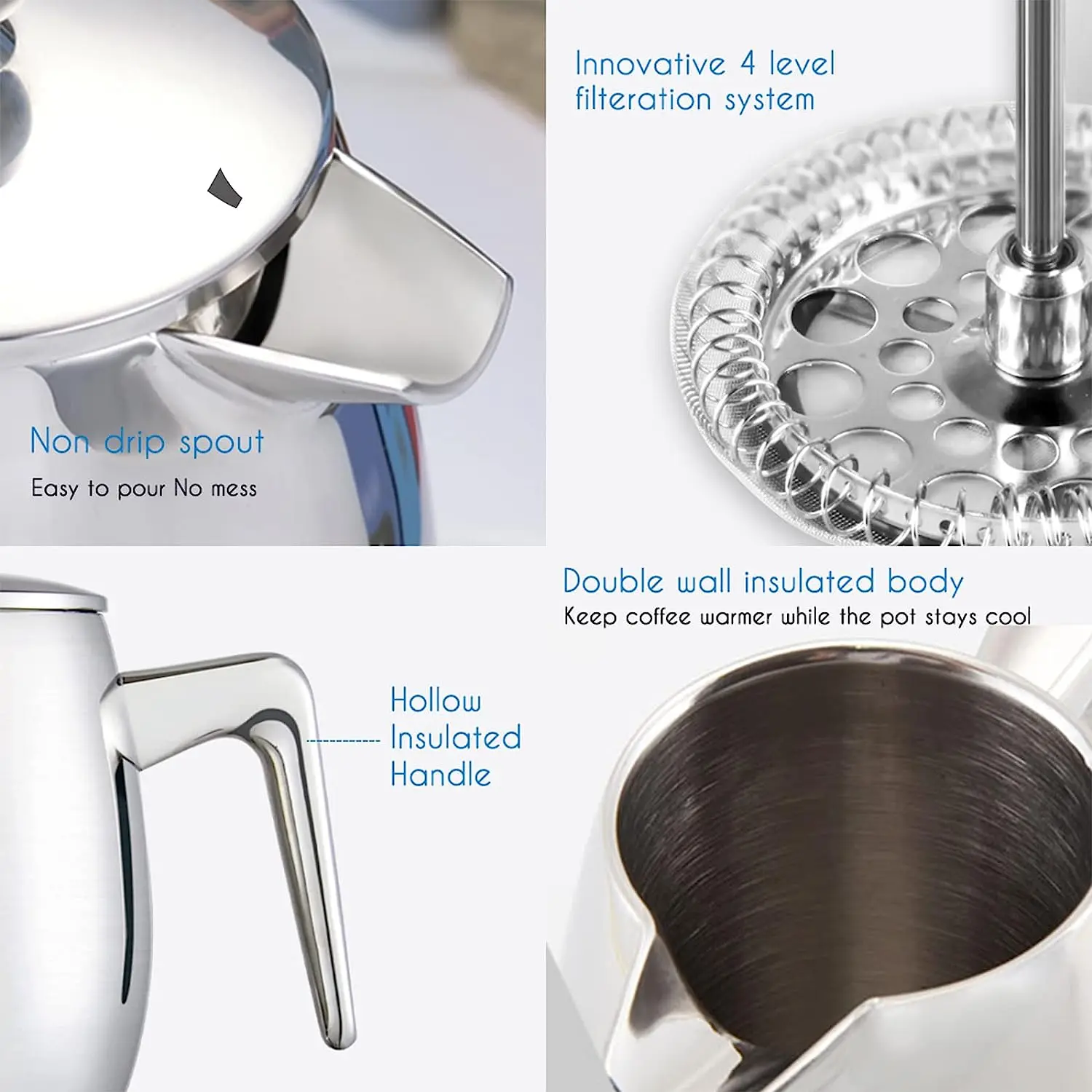 Easyworkz Nando French Press Double Wall Insulated Thermal