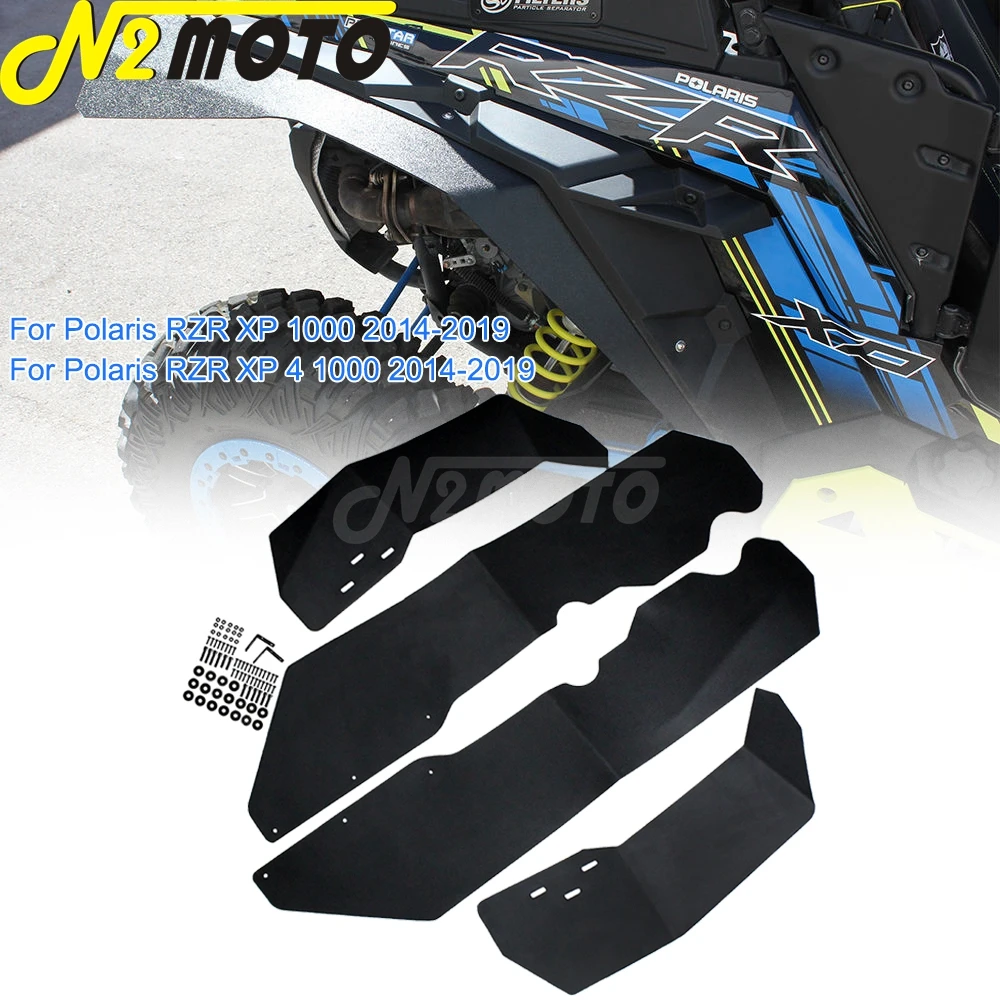 

UTV ATV Black Fender Flare Mud Flaps Guard Extension Kits For Polaris RZR XP 1000 RZR XP 4 1000 2014-2019 Mudguard Protector
