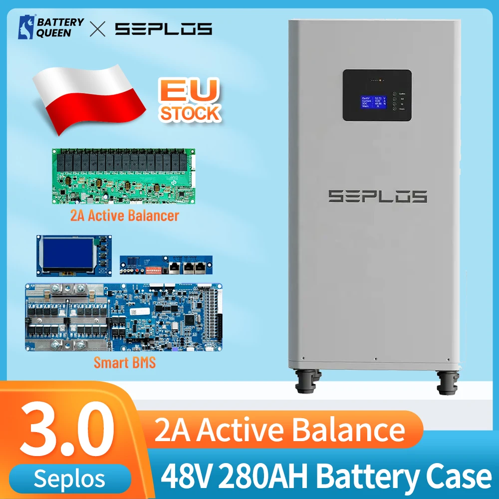 

Seplos 3.0 Version 48V Battery LiFePO4 Case DIY Kits Smart BMS 51.2V 280ah BT LCD 2A Active Balancer Lithium Case Assemble Box
