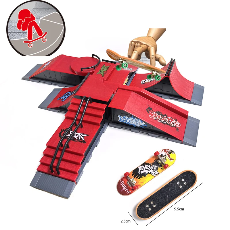 Finger skateboard toys Professional Tech Practice Deck Platform Stunt Finger Skateboard DIY Assemble Ramp Park Kits For Kids