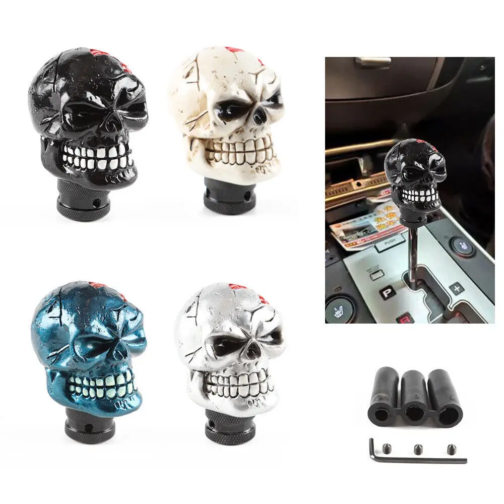 

1pc Scared Skull Shift Knob Car Auto Manual Refit Shift Gear Lever Shifter Universal Accessories