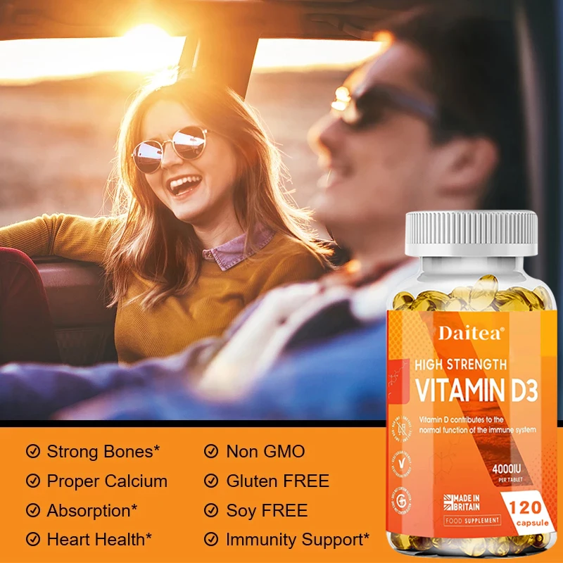 

Vitamin D supplementation promotes healthy mobility and flexibility, boosts immunity, and supports overall health.