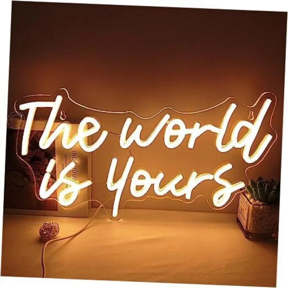 

The World Is Yours Led Neon Light Sign Cool Bedroom Warm the world is yours for Living Room Home Party Wall Decor Custom Signs