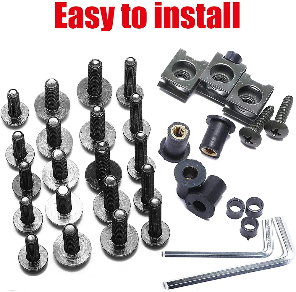 Screws Aluminum Windscreen Screws Colorful Fasteners Screws Set Motorcycle Fairing Bolt Kit Motorcycle Modified Parts 177pcs/Box
