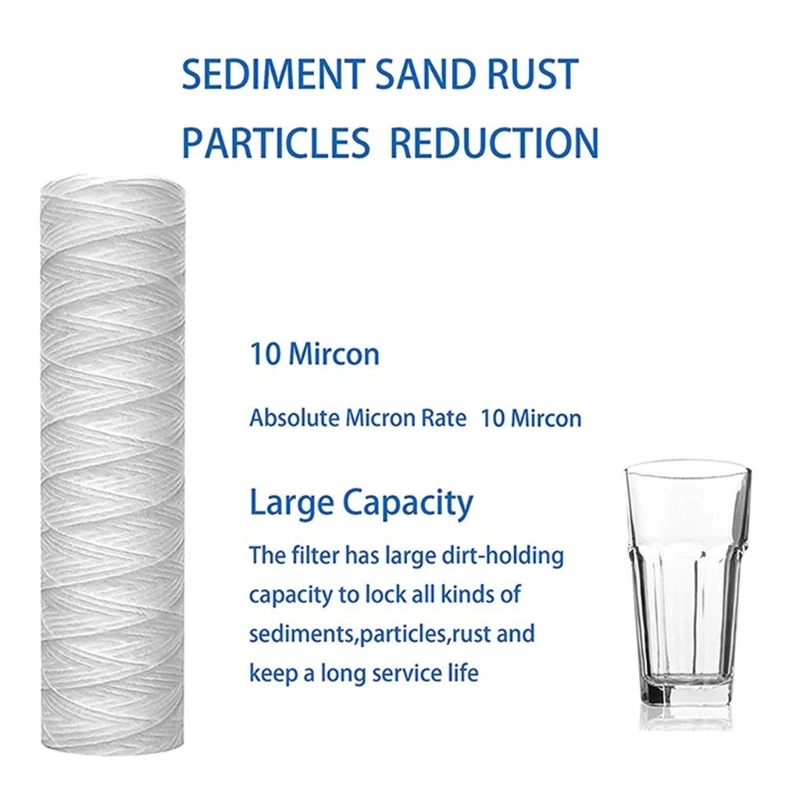 

5 PCS Essential Replacement Filter Cartridge Universal String Wound Water Filter