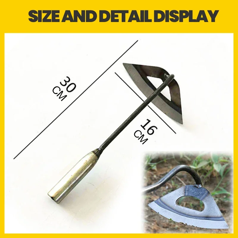 Hollow Small Hoe Full Manganese Steel Gardening Hand-held All-steel Hardened Hollow Hoe Planting Plowing and Weeding Tools 6